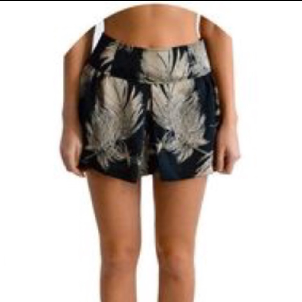 ISO Plastic Island Gold Feather / Palm Leaf Shorts